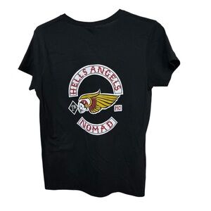 Hells Angels Nomad Biker Motorcycle Women’s L Black Graphic T-Shirt MINTY